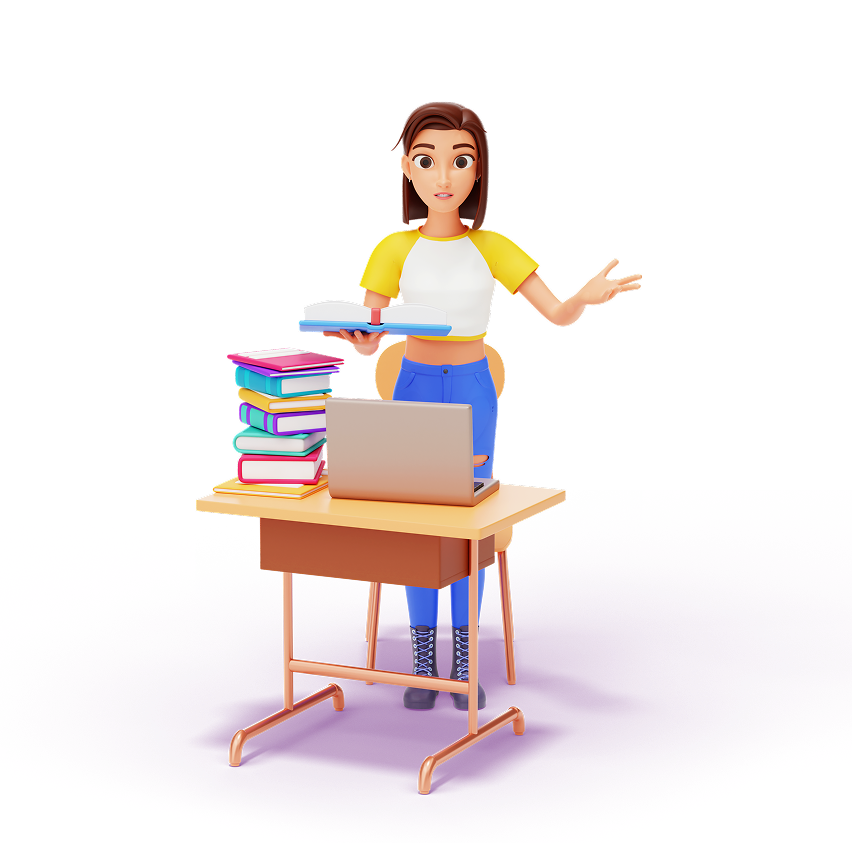 Girl with Books Background